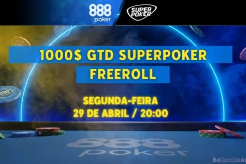 Freeroll SuperPoker vai agitar o 888poker com US$ 1.000 garantidos
