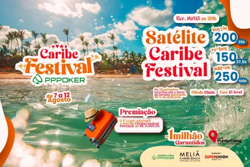 O satéite do Caribe Festival PPPoker começa às 20h
