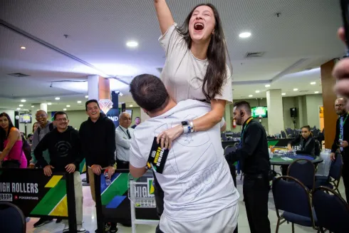 Pedro Cavalieri e Léia comemoraram muito no BSOP Natal
