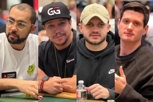 Rafael Moraes, Felipe Mojave, Luca Campagnoli e Vitor Coutinho estiveram em mais um dia de WSOP
