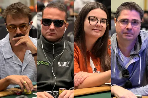 Yuri Martins, Bruno Foster, Lauriê Tournier e Alexandre Fracari foram para o pano na WSOP
