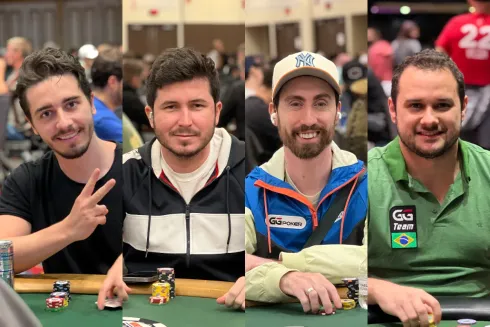 Felipe Ketzer, Dennys Ramos, Carlos Henrique e Gabriel Baleeiro foram para o jogo neste sábado de WSOP
