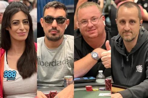 Vivian Saliba, Peter Patrício, Léo Rizzo e Gustavo Reis foram para o jogo na WSOP
