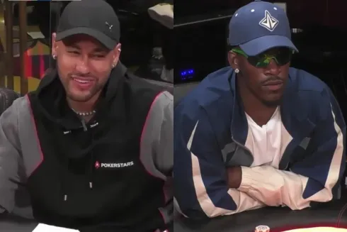 Neymar e Jimmy Butler tiveram um pote importante (Foto: Reprodução/X @HCLPokerShow)
