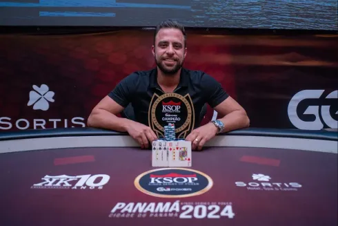 Saulo Regadas, campeão do PLO5 do KSOP GGPoker Panamá
