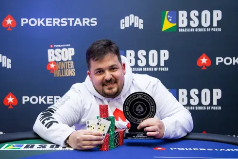 Gabriel Medeiros levou mais um troféu do BSOP Winter Millions
