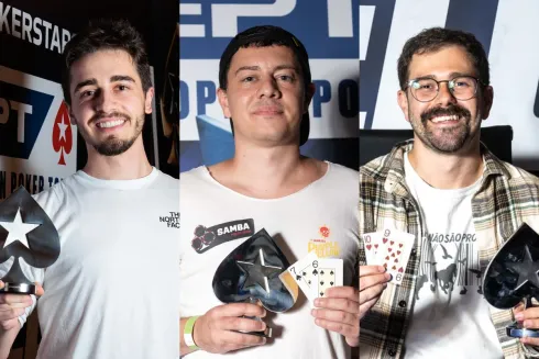 Felipe Ketzer, Saymon Dias e Felipe Boianovsky foram campeões no EPT Barcelona 2023
