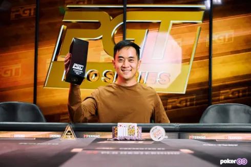 Anthony Hu faturou o último troféu desta edição da série (Foto: PokerGO)
