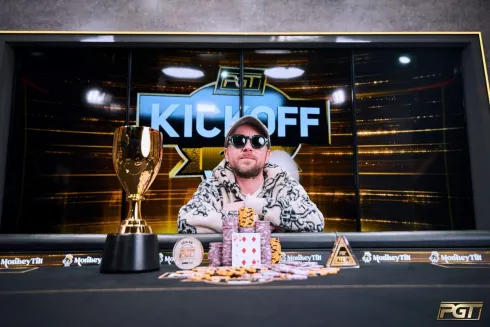 Patrick Leonard, campeão do Evento #2 do PGT Kickoff (Foto: PokerGO)
