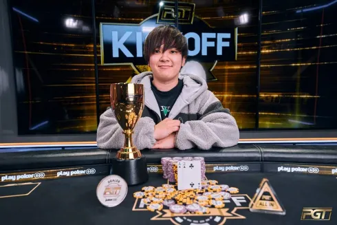 Masato Yokosawa, campeão do Evento #3 do PGT Kickoff (Foto: PokerGO)
