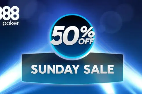 Sunday Sale terá disputas com desconto no 888poker
