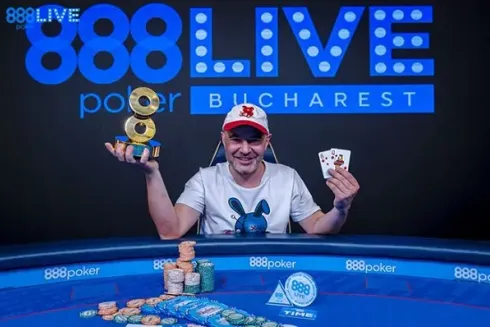 Slaven Popov, campeão do Main Event do 888poker LIVE Bucareste (Foto: Reprodução/Twitter @888poker_br)
