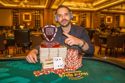 Farid Jattin comemorou a grande forra ganha na Flórida (Foto: Reprodução/Seminole Hard Rock)
