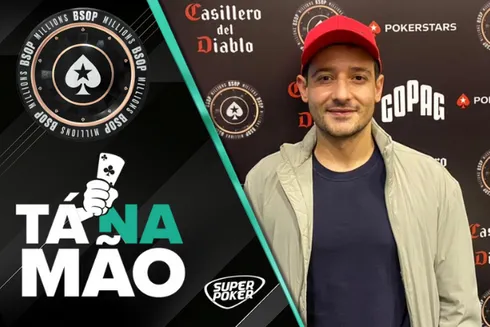 Felipe Rubino conta uma mão jogada no torneio de Heads-Up do BSOP Millions
