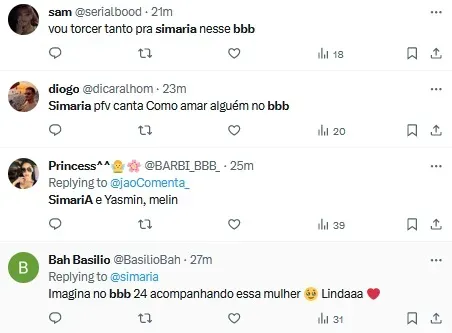 Foto: X/Sam, X/Diogo, X/Princess e X/Bah Basilio