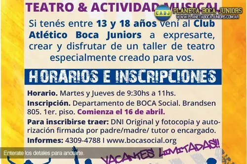 Taller de música y teatro
