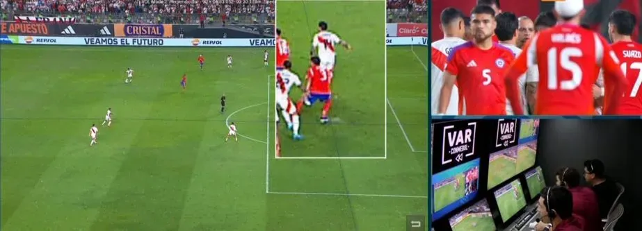 La jugada del penal anulado a Perú por offside.