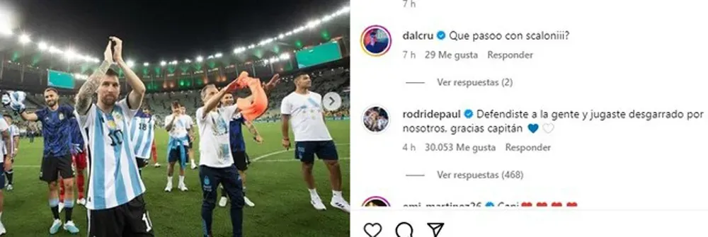El mensaje de Rodrigo De Paul a Messi.