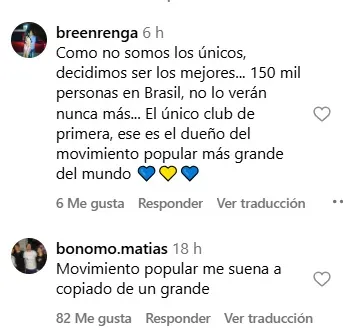 Los hinchas de Boca reaccionaron a la frase de Brito.