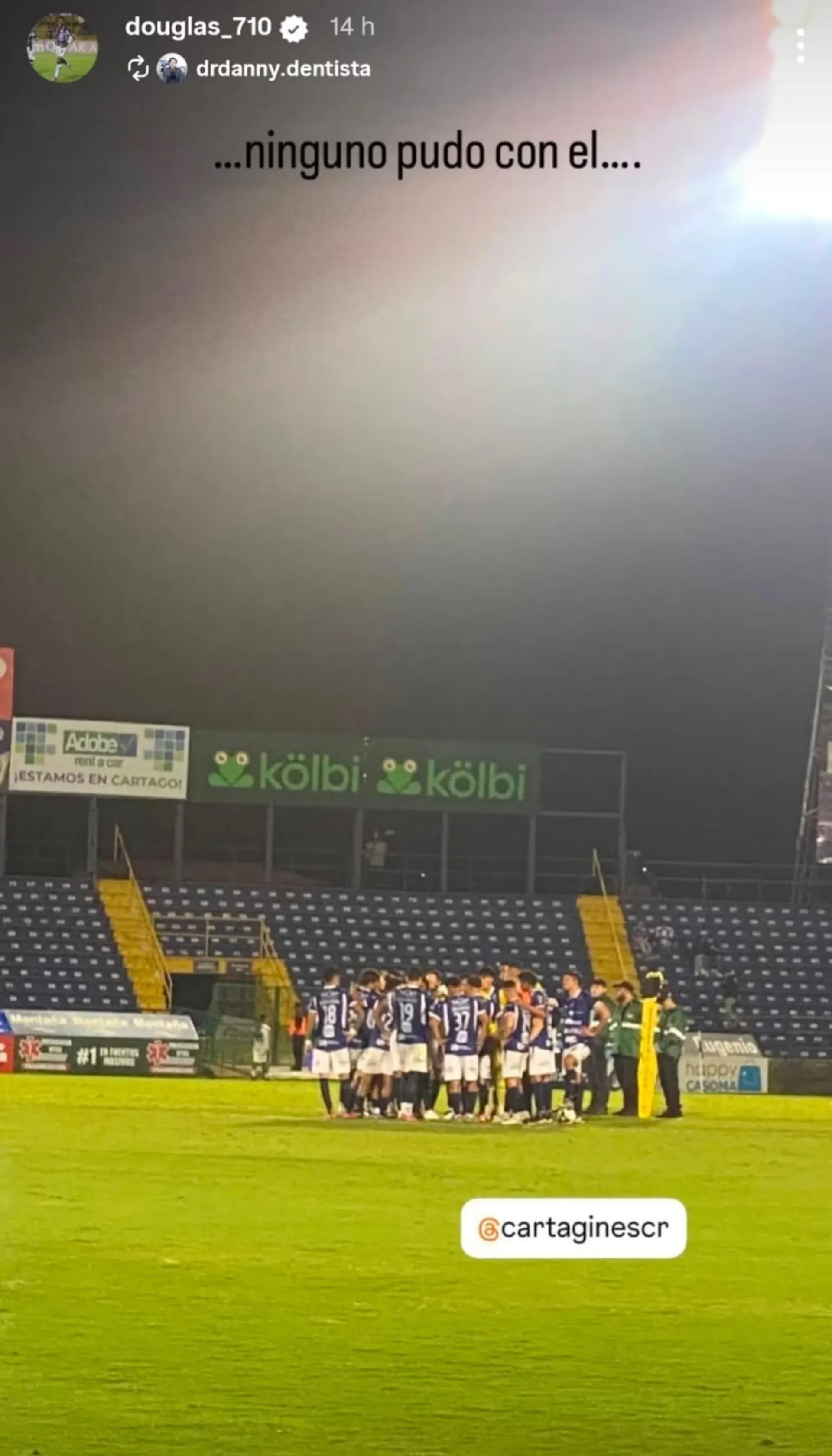 La publicación de Douglas López que después borró. (Foto: Instagram)