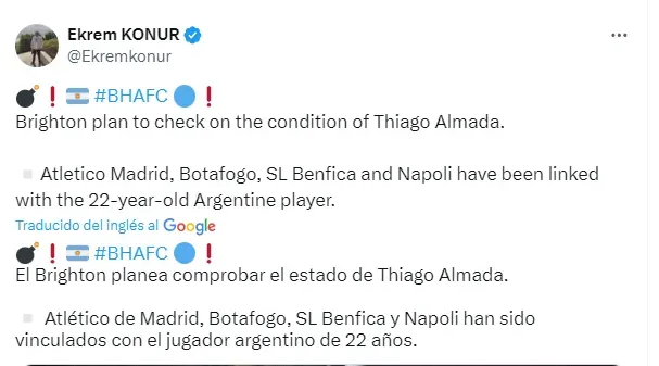 Posteo de Ekrem Konur.