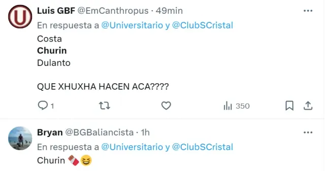 Hinchas se quejaron de la convocatoria de Diego Churín. (Foto: Captura X)