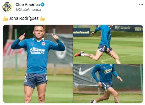 El posteo del América por Jonathan Rodríguez. (@ClubAmérica)