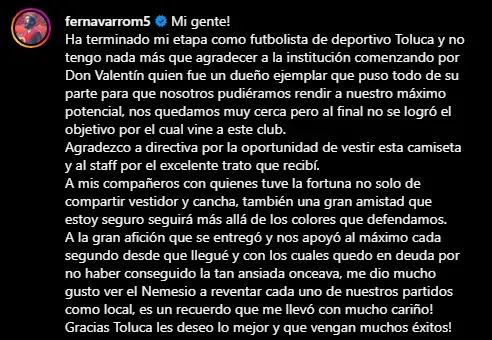 El mensaje de despedida de Fernando Navarro de Toluca [Getty Images]