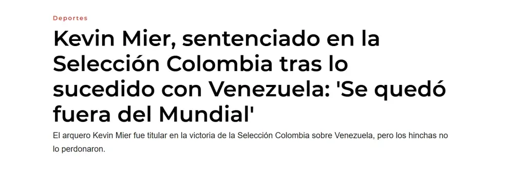 Así fue la reacción de los medios de Colombia al partido de Kevin Mier. (Red+)