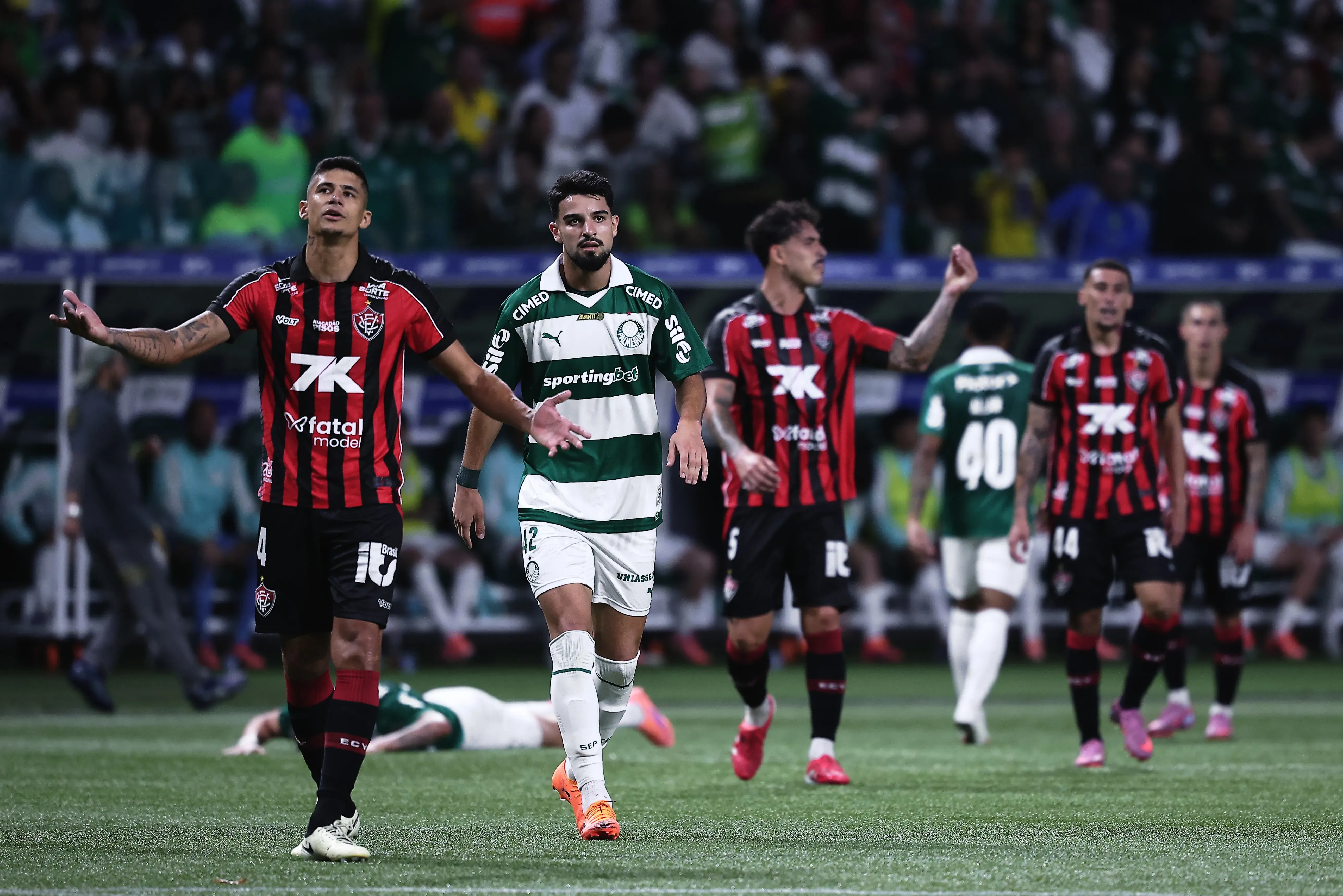 Palmeiras fica apenas no empate contra o Vitória. Foto: Ettore Chiereguini/AGIF