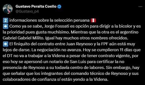 Información con respecto al presente de la Selección Peruana. (Foto: Twitter).