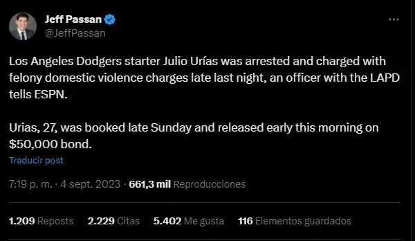 (Fuente: @JeffPassan)