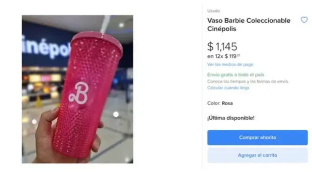 El vaso coleccionable ya se vende en una fortuna. Imagen: Mercado Libre.