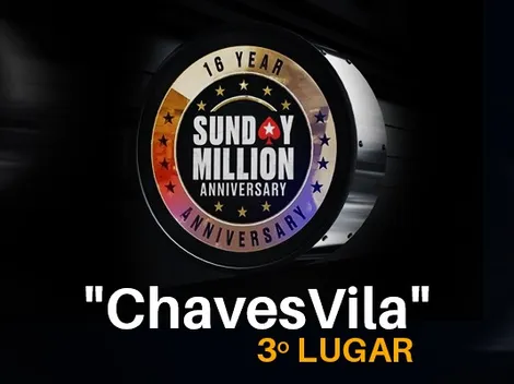 "ChavesVila" é pódio do Sunday Million de Aniversário e leva US$ 552 mil