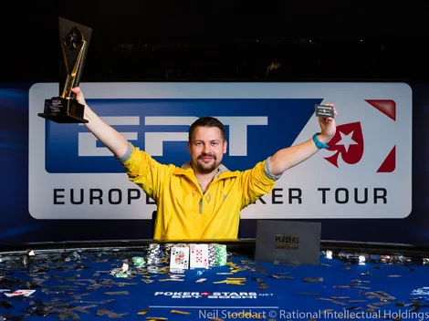 Em dia de altos e baixos, Arseniy Karmatskiy encontra dois outs no river e arranca para título do EPT Sochi