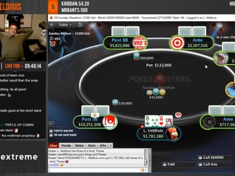 Com 5,6% de equidade pré-flop, Lex Veldhuis aplica bad beat incrível em lenda do online