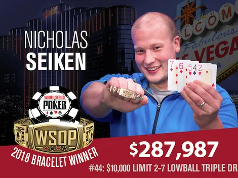 Com amplo domínio, Nicholas Seiken conquista o título do Evento #44 da WSOP