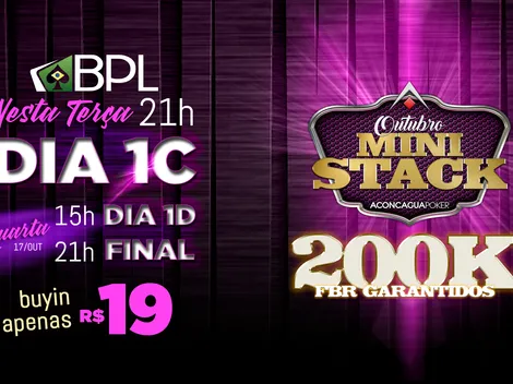 Com explosão no Dia 1B, Outubro Mini Stack do Brasil Poker Live ainda tem dois dias iniciais