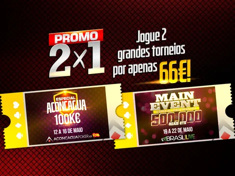 Promoção 2&#215;1 retorna ao Brasil Poker Live com cerca de R$ 950 mil garantidos e um só buy-in