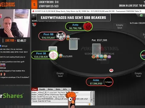 Lex Veldhuis captura bad beat absurda em reta final no SCOOP; assista