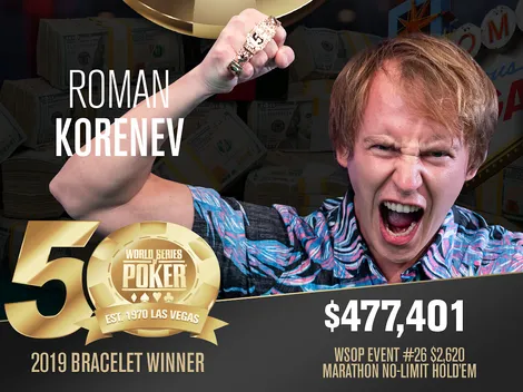 Roman Korenev vence Marathon da WSOP após longa batalha no heads-up