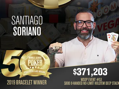 Quebrando AA ma mão final, Santiago Soriano vence Evento #53 da WSOP