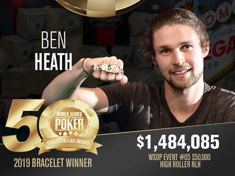 Ben Heath é campeão do Evento #5 da WSOP e leva quase US$ 1,5 milhão