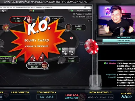 Streamer russo vai à loucura ao ganhar all in quádruplo com 72