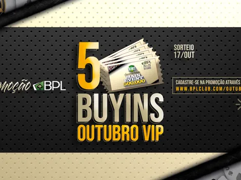 Brasil Poker Live lança promoção Outubro VIP e vai sortear cinco buy-ins para o Main Event da BPL Series