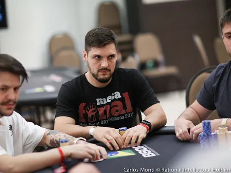 Thiago Grigoletti possui o segundo maior stack no Dia Final do Pot-Limit Omaha High Rollers do BSOP Millions