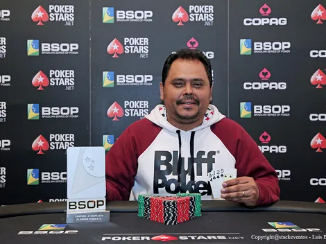 Arrasador na mesa final, Aberivaldo Leite é campeão do Pot-Limit Omaha Knockout do BSOP Gramado