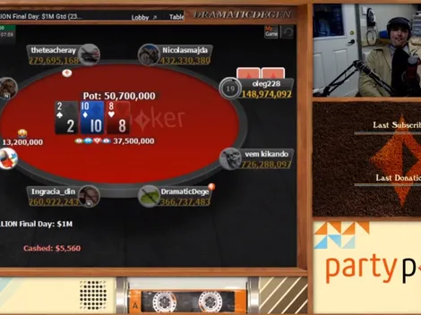 partypoker Team Online arrisca tudo em blefe na reta final do MILLION; opine