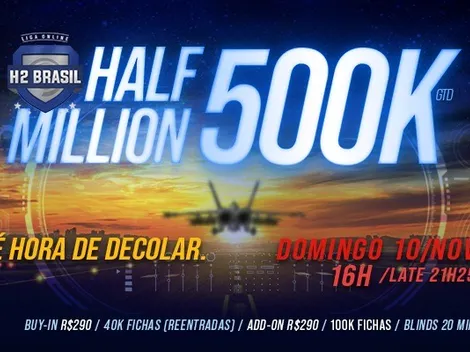 Recheado de satélites, Half Million com R$ 500 mil garantidos acontece neste domingo na Liga Online H2 Brasil