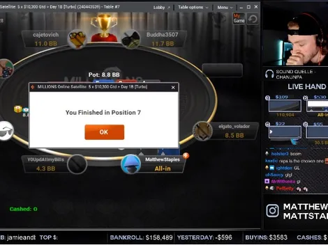 Matt Staples sofre runner runner cruel no partypoker: "me senti doente"